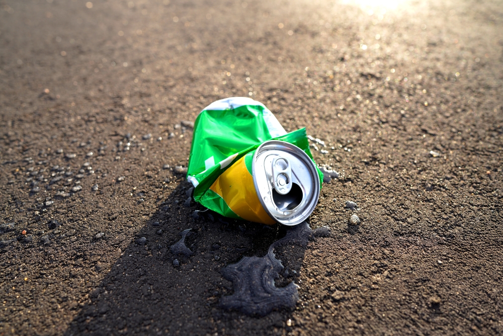 crushed aluminium can